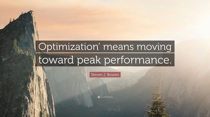 Steven J. Bowen Quote: “Optimization’ means moving toward peak ...